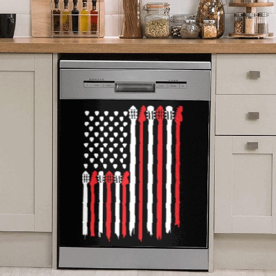 Bassist USA American Flag Bass Guitar Player Dish Washer Covers