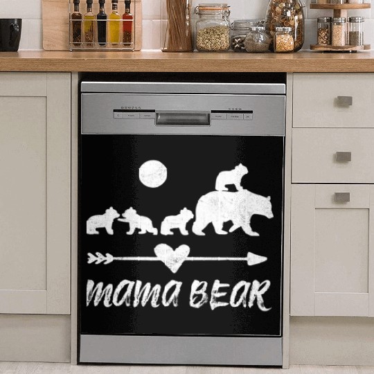 Mama Bear Dish Washer Covers With Four Bear Cubs