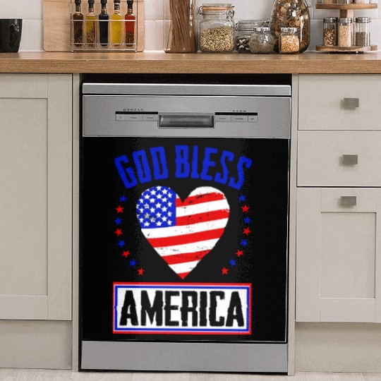 God Bless America Independence Day USA Patriot Dish Washer Covers