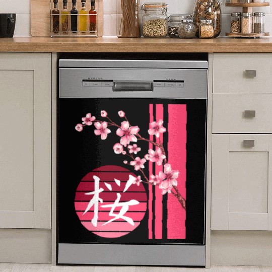 Sakura Flowers Spring Cherry Blossoms Japanese Kan Dish Washer Covers