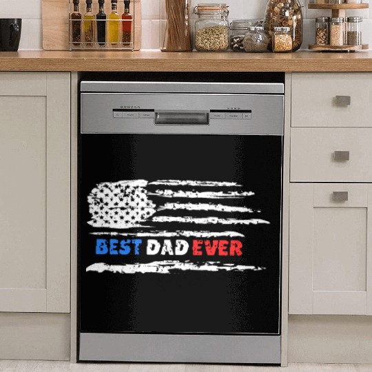 Father's day Best dad ever with US american Dish Washer Covers