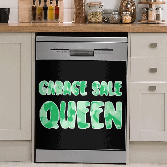 Garage Sale Queen green camo Dish Washer Covers