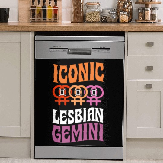 Ico Lesbian Gemini Queer Zodiac Horoscope Sign Les Dish Washer Covers