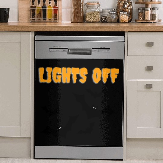 Lights off Scary Bats Halloween Dish Washer Covers