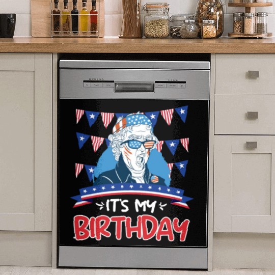 Its my Birthday Independence Day George Washington Dish Washer Covers