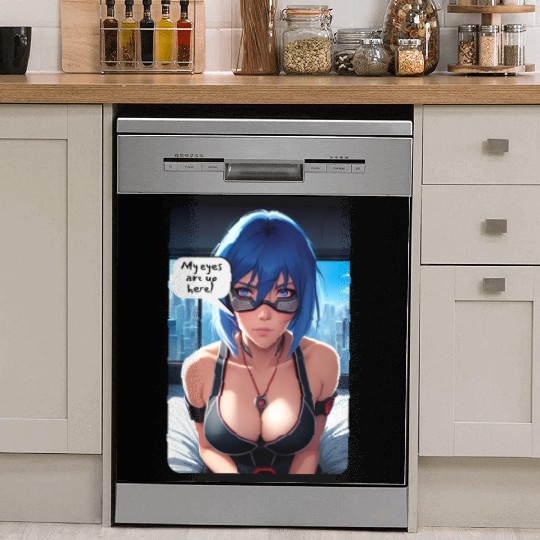 Cyberpunk Waifu Influencer Design 10 Dish Washer Covers