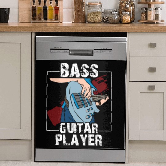 Bass Guitar Player Band Musician Music Dish Washer Covers