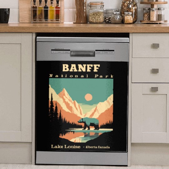 Vintage Retro Canadian Banff National Park Dish Washer Covers