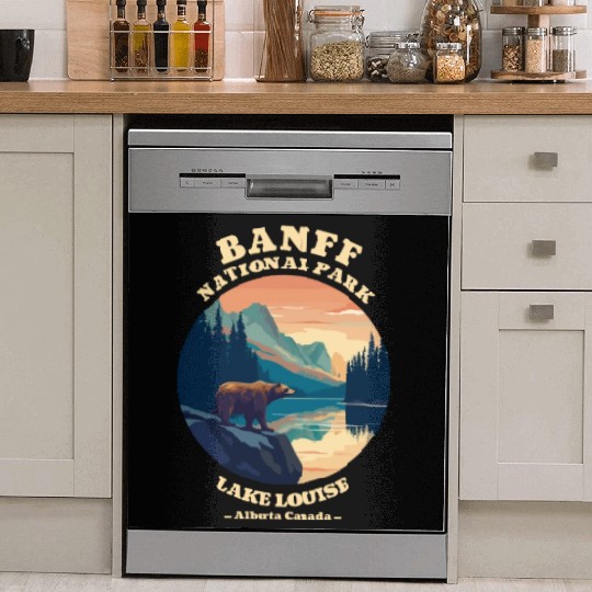 Vintage Retro Canadian Banff National Park Dish Washer Covers
