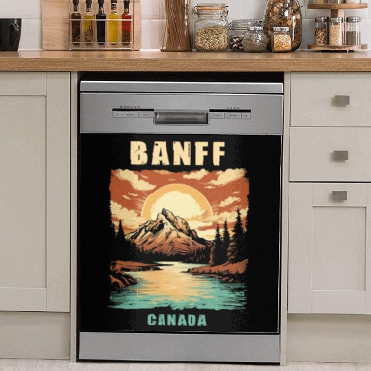 Vintage Retro Canadian Banff National Park Dish Washer Covers
