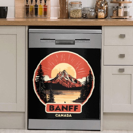 Vintage Retro Canadian Banff National Park Dish Washer Covers
