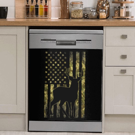Mule Buck Deer Hunting American Camouflage Usa Fla Dish Washer Covers