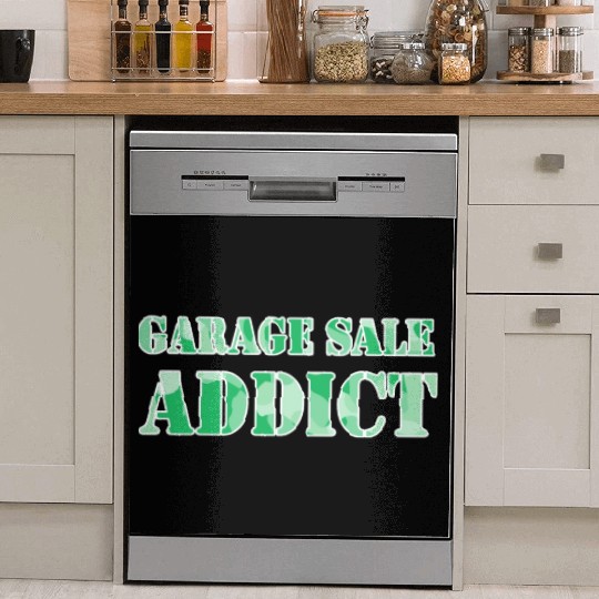 Garage Sale Addict green camo Dish Washer Covers