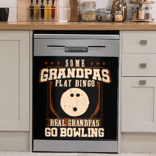 Some Grandpas Play Bingo Real Grandpas Go Bowling Dish Washer Covers