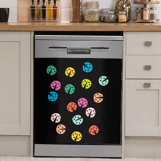 Cute and colorful ladybug Dish Washer Covers