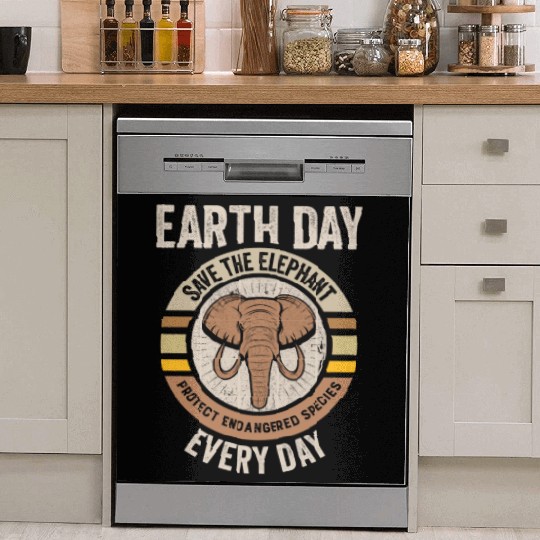 Save The Elephant Protect Endangered Species Earth Dish Washer Covers