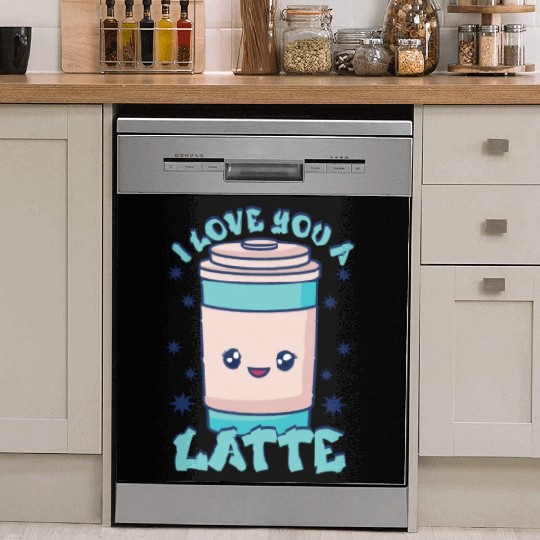 I Love You A Latte Couples Romance Dish Washer Covers