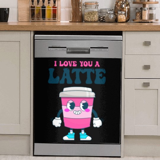 I Love You A Latte Couples Romance Dish Washer Covers