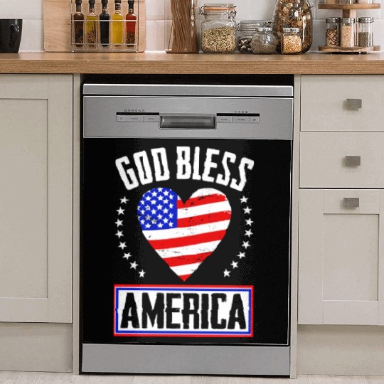 God Bless America Independence Day USA Patriot Dish Washer Covers
