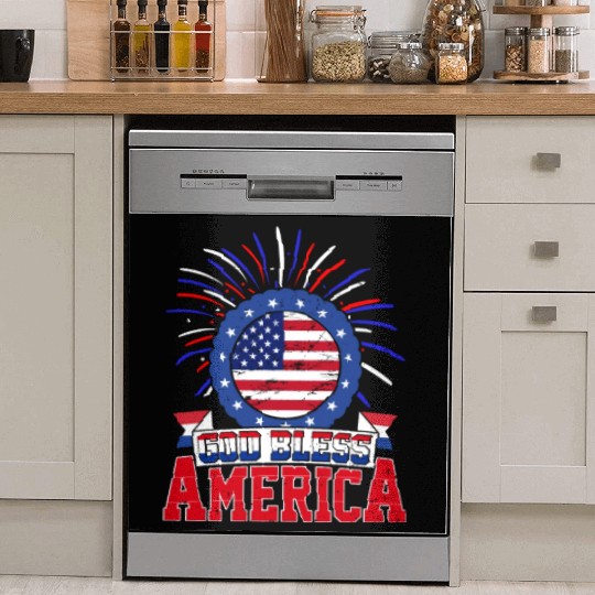 God Bless America Independence Day USA Patriot Dish Washer Covers