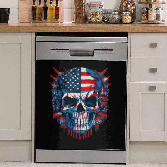 Patriotic 4th of July Skull Graphic Dish Washer Covers