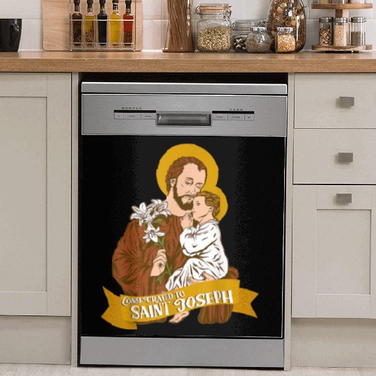 Consecration to St Joseph and Child Jesus Catholic Dish Washer Covers