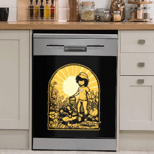Mower Gardening Lawn Mowing Gardener Anime Kawaii Dish Washer Covers