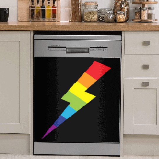 Awesome Rainbow Lightning Bolt Print Dish Washer Covers