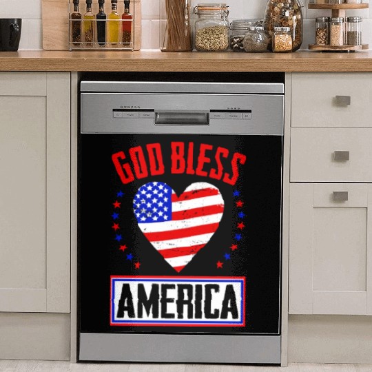 God Bless America Independence Day USA Patriot Dish Washer Covers