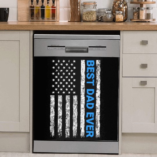 Best Dad Ever With Us America Flag Dish Washer Covers