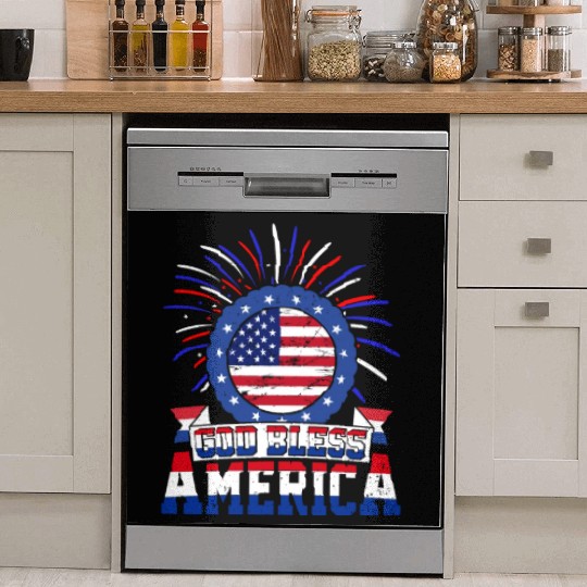 God Bless America Independence Day USA Patriot Dish Washer Covers