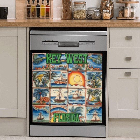 Key West Folk Art Dish Washer Covers