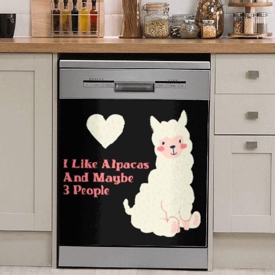 Alpaca Lover cute blue Dish Washer Covers