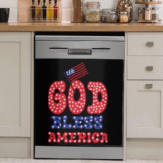 PATRIOTIC DAY GOD BLESS AMERICA Dish Washer Covers