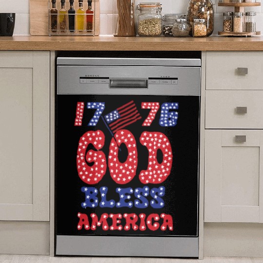 1776 GOD BLESS AMERICA FOR FREEDOM Dish Washer Covers