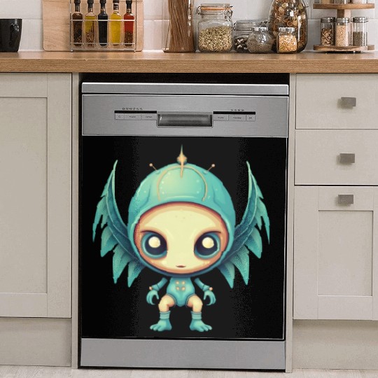 Alien Angel Wings Cyborg - Futuristic Design Dish Washer Covers