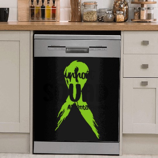 Support Squad Mental Health Awareness Lime Green Dish Washer Covers