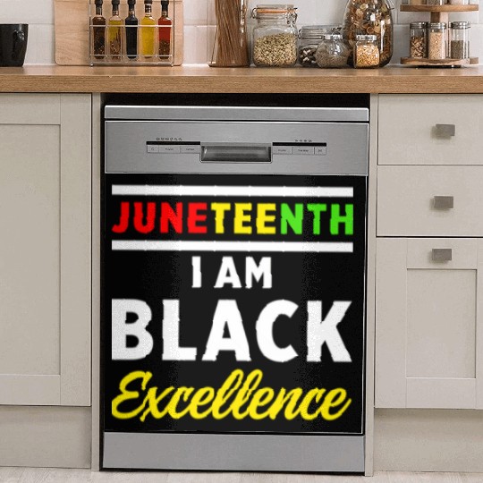 Juneteenth Excellence Black African American Flag Dish Washer Covers