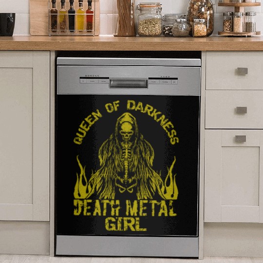 Goth Rock Satan Girl Woman Festivals Death Metal Dish Washer Covers