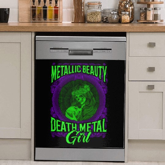 Goth Rock Satan Girl Woman Festivals Death Metal Dish Washer Covers