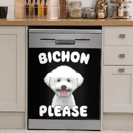 Bichon Please Bichon Frise Dog Lover Funny Pun Dish Washer Covers