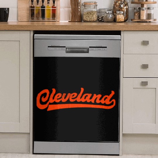 I Love Cleveland Ohio Sports Script Dish Washer Covers