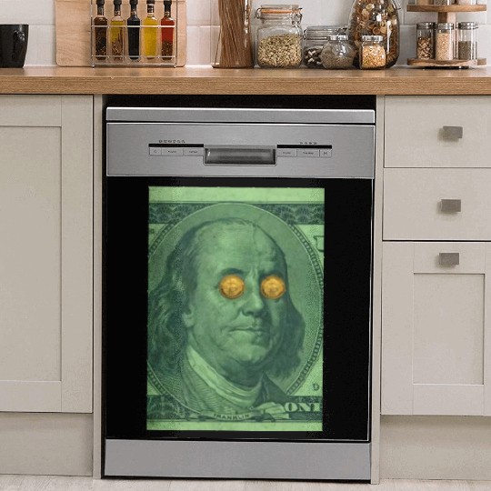 Benjamin Franklin Bitcoin Dish Washer Covers
