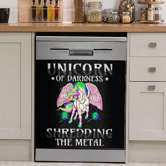 Goth Rock Satan Unicorn Festivals Death Metal Dish Washer Covers