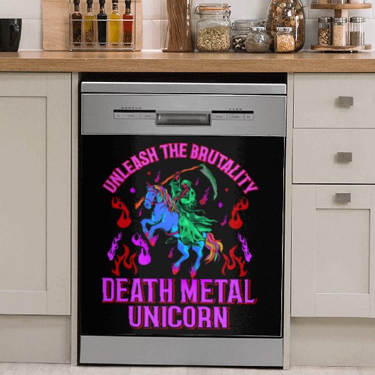 Goth Rock Satan Unicorn Festivals Death Metal Dish Washer Covers