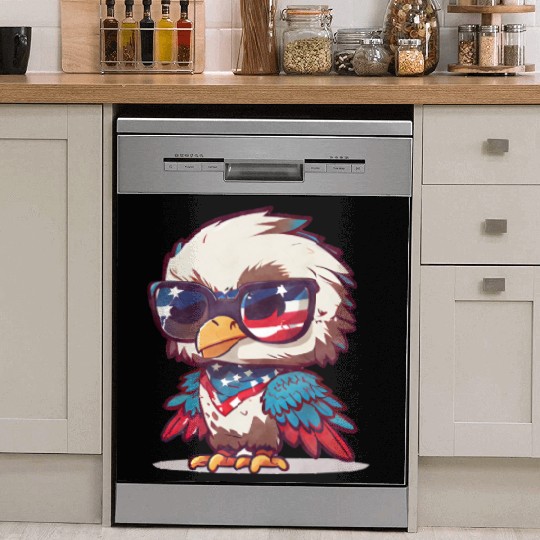 Patriotic fashionista Bird Dish Washer Covers