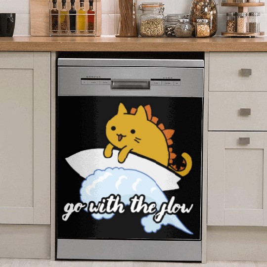 Catzilla Surfer Surf Lover Go With The Flow Dish Washer Covers