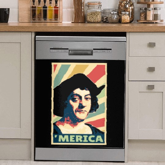 Christopher Columbus Merica Vintage Colors Dish Washer Covers