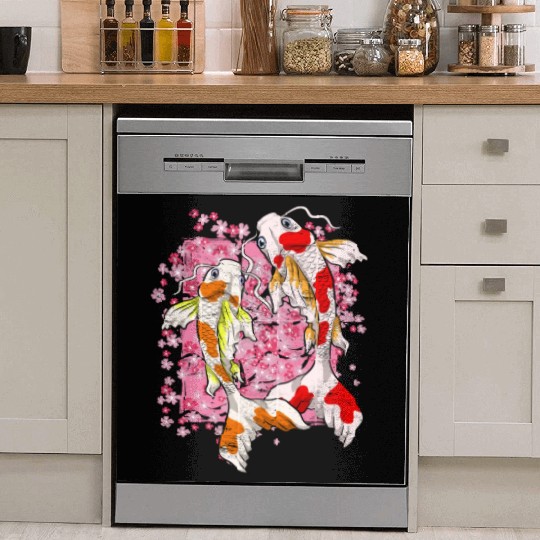 Sakura Koi Fish Gift Cherry Blossom Koi Carp Dish Washer Covers