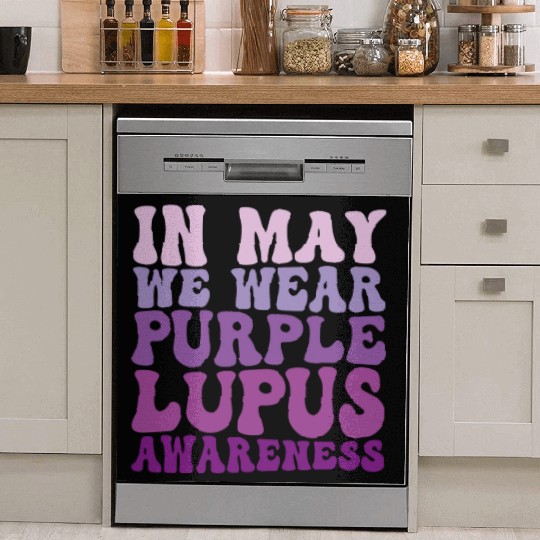 In May We Wear Purple Lupus Awareness Month Groovy Dish Washer Covers